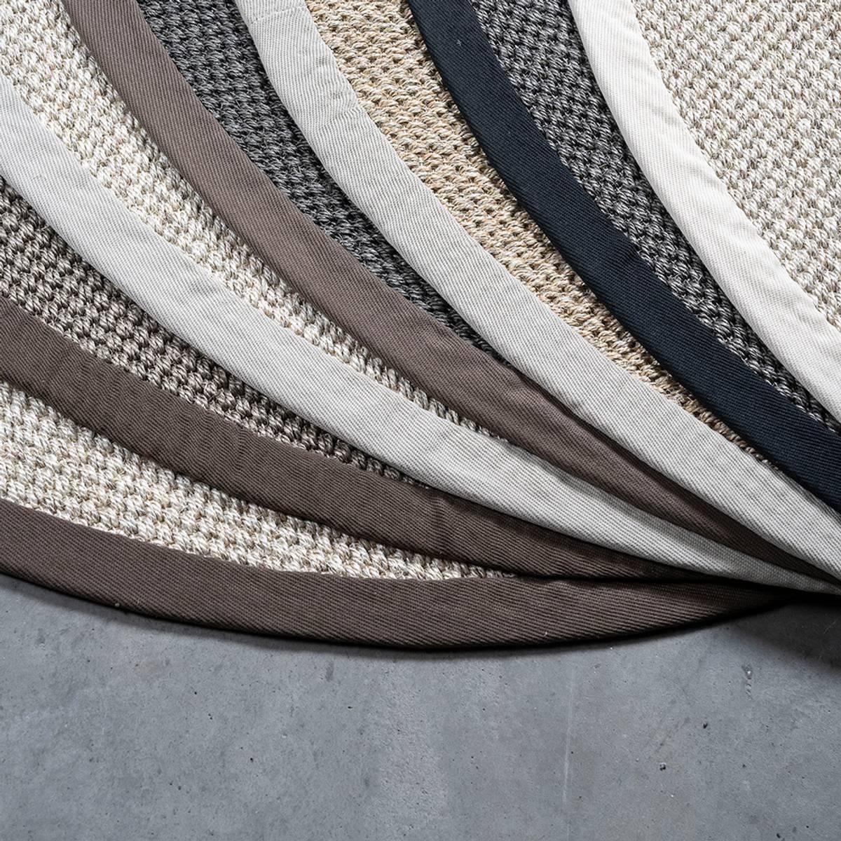 Sisal teppe (ø250 - Natur/beige kant)