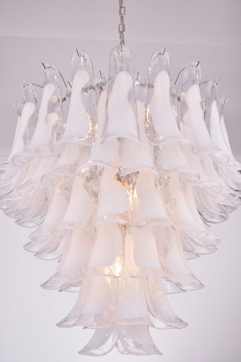 Fleur Chandelier  (66x75) hvit / krom