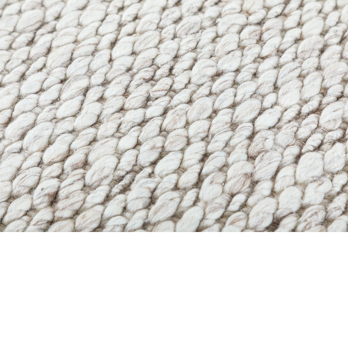 Bornholm teppe ull (200x300) offwhite/brun melert