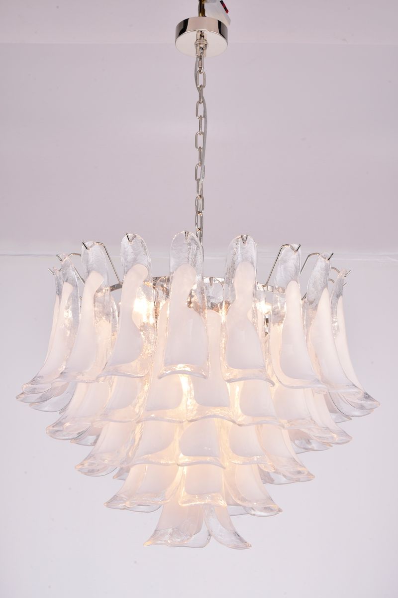 Fleur Chandelier  (55x60) hvit / krom