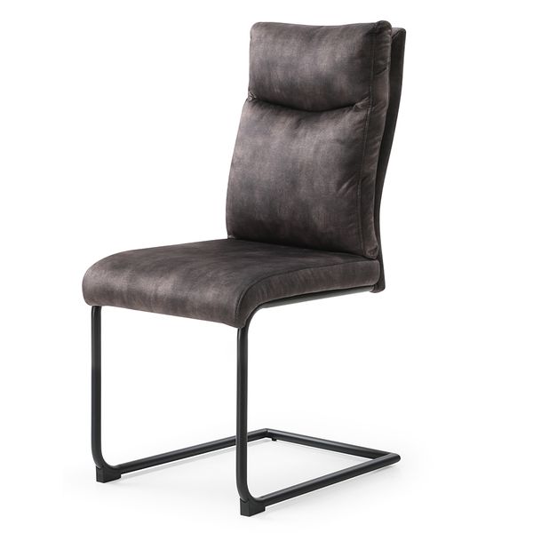 Hovedbilde Baxter spisestol (grå velour Adore - sort metall)
