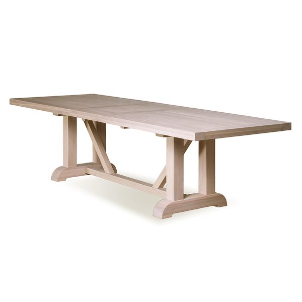 Hovedbilde Hovden spisebord m/innleggsplate (200/250x100) hvitoljet heltre eik