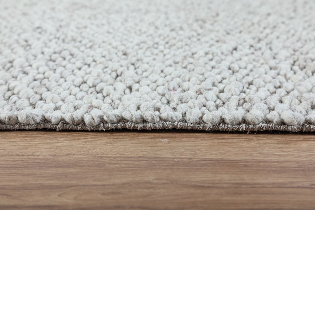 Bornholm teppe ull (200x300) offwhite/brun melert
