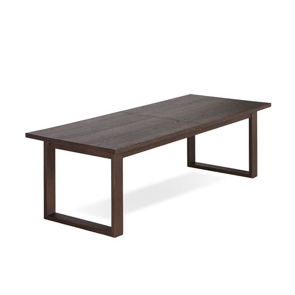 Hovedbilde Geilo avlangt spisebord med integrerte tilleggsplater (100x200/300) røkt eik