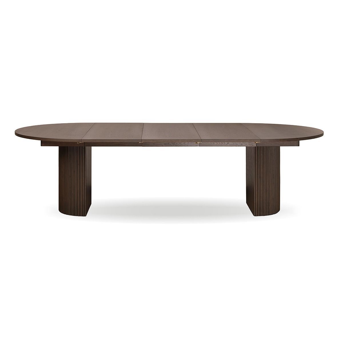 Noor rundt spisebord ø110 (260) med 3 tilleggsplater (røkt eik)