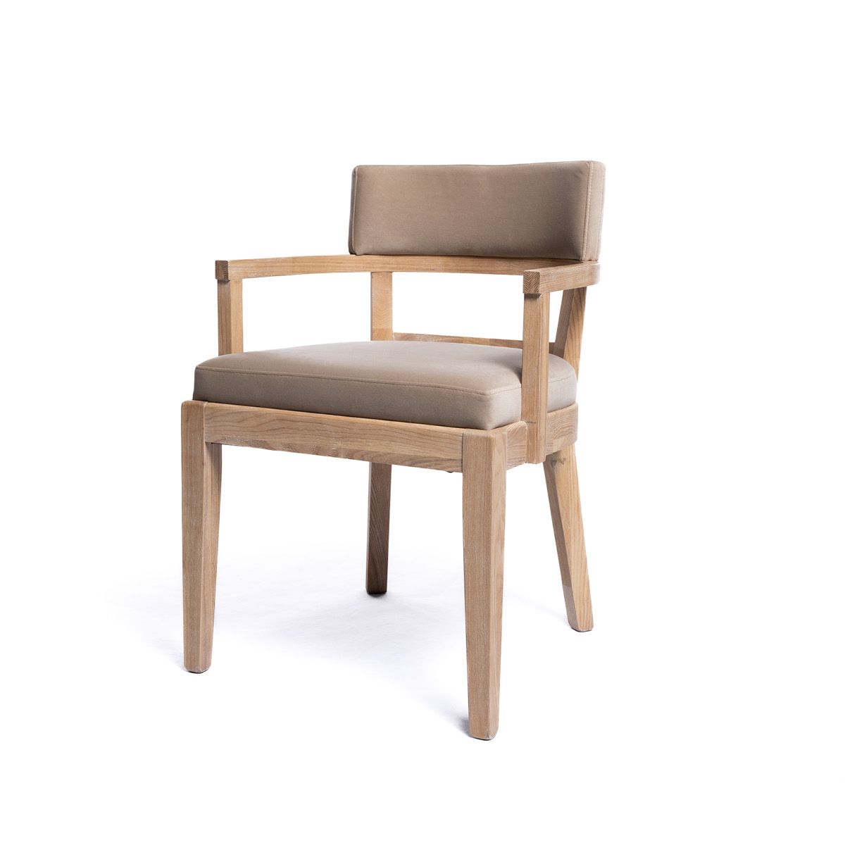 Cloud spisestol (Rush beige velour) lys eik ben