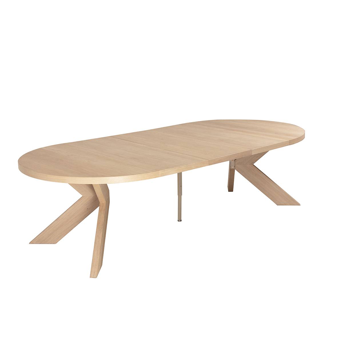 Tribeca ø150 (300) rundt spisebord med 3 tilleggsplater - lys eik