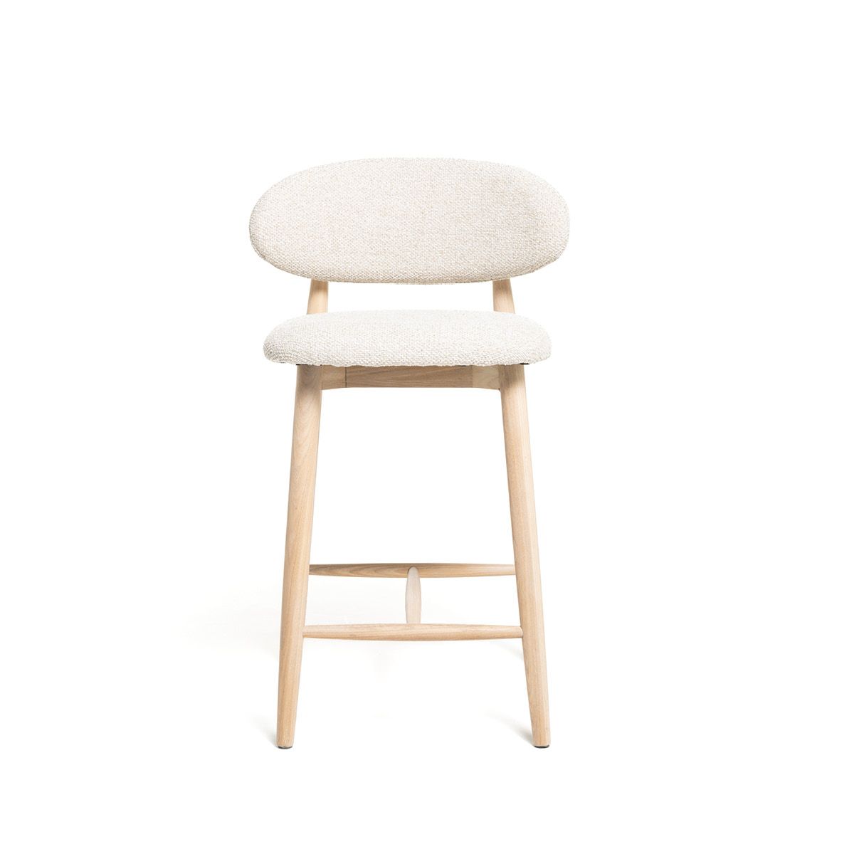 Malmø barstol heltre lys eik (stoff Sunset beige melert)