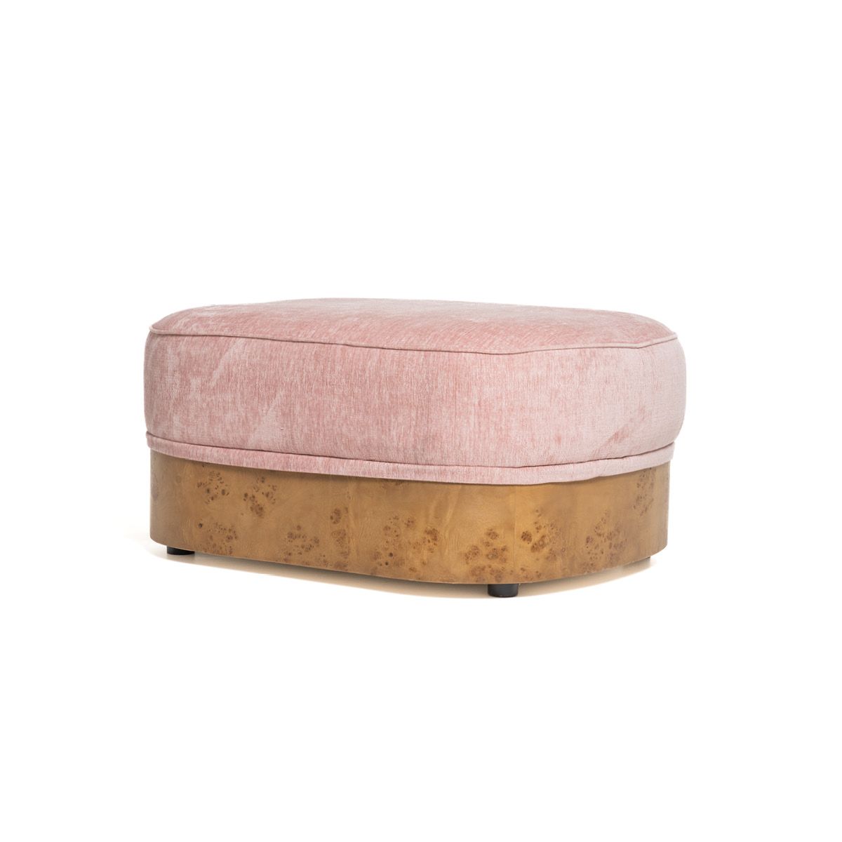 Nouvelle ottoman (90x70) Randy 24 rosa - avtagbare frynser