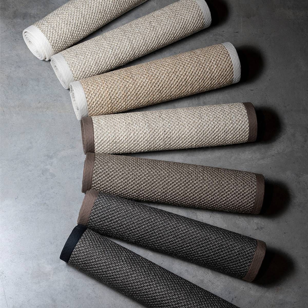 Sisal teppe (90x200 - Gråbrun/brun kant)